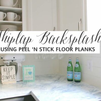 Faux Shiplap Backsplash with Peel ‘n Stick Flooring