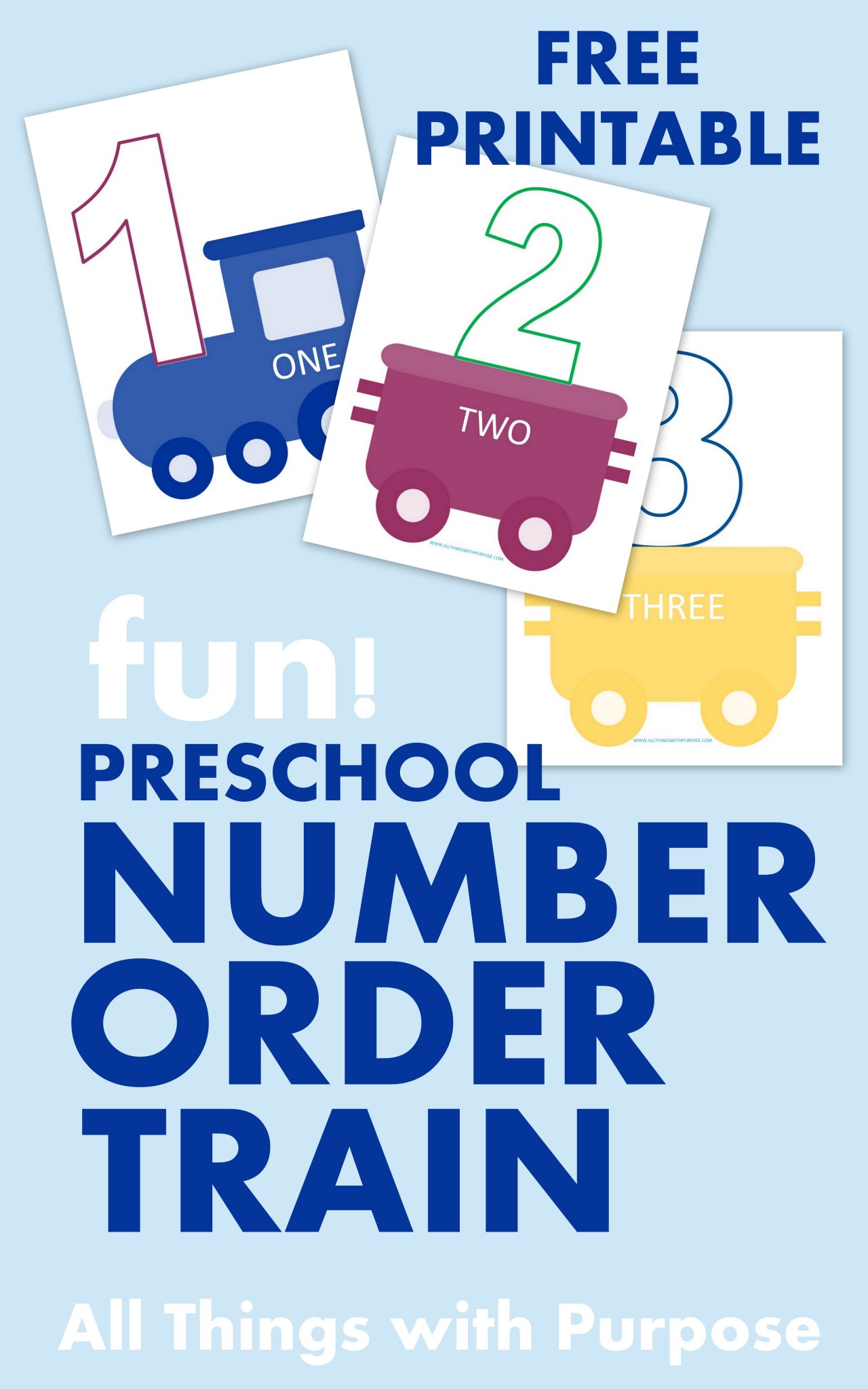 preschool printable number train