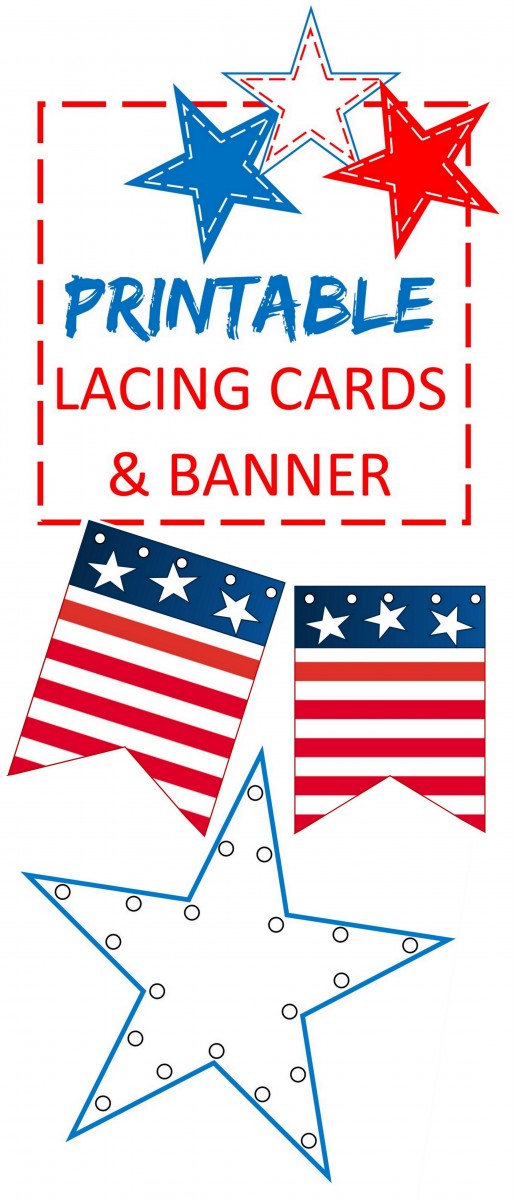 red white and blue lacing cards