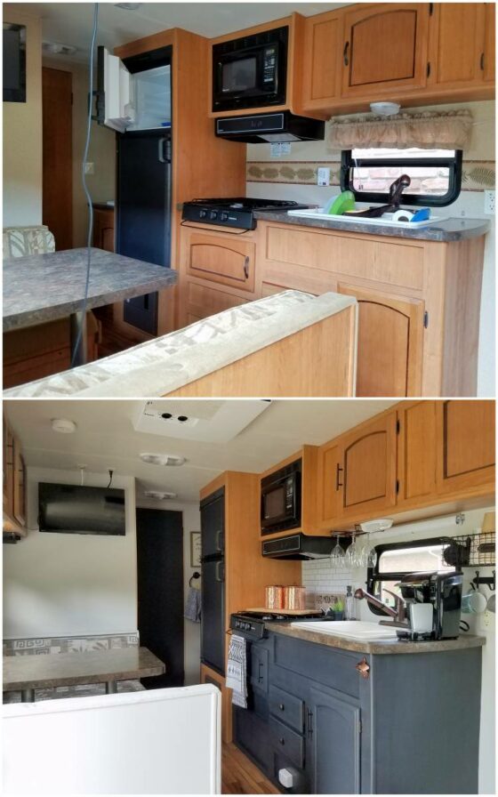 Easy Travel Trailer Remodel On A Budget Outdated To Modern   Collages 560x896 