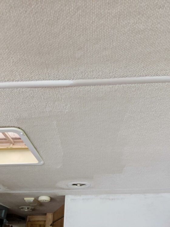 Painting a Stained, Grungy Carpeted Ceiling in an Old RV