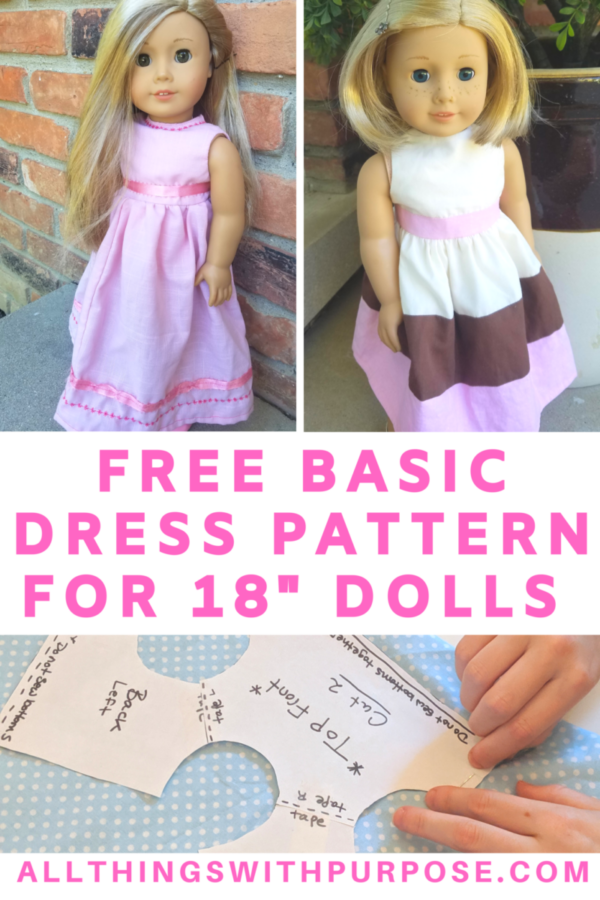 Free Basic Dress Pattern for American Girl and 18" Dolls