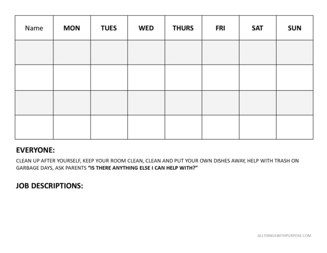 Family Chore Chart: A Better Way to Do Chores